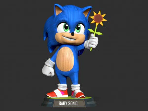 Baby Sonic 3D Print Model