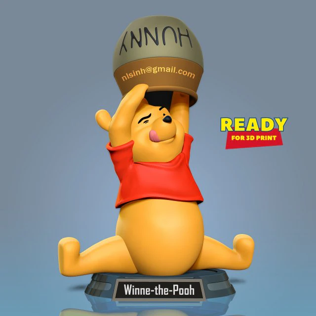 Winnie - the - Pooh 3D Print Model .c4d .max .obj .3ds .fbx .stl .blend
