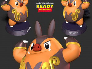 Pignite - Pokemon Fanart 3D Принт Модель