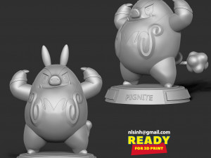 Pignite - Pokemon Fanart 3D Принт Модель