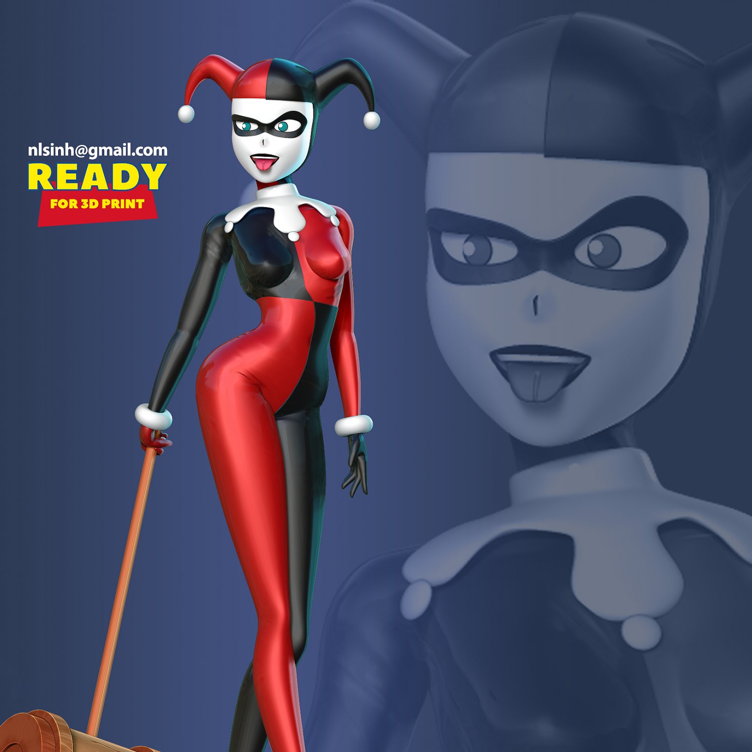 Poder cooperar Tener cuidado Classic Harley Quinn Modelo de impresión 3D in Mujer 3DExport