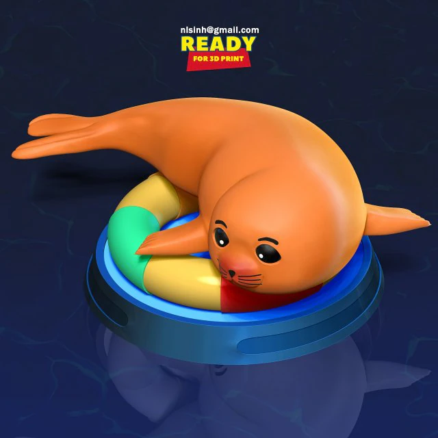 Water Seal 3D Print Model .c4d .max .obj .3ds .fbx .stl .blend 