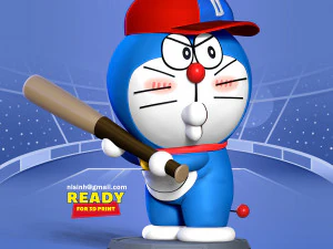 Doraemon - jogador de beisebol Modelo de Impressão 3D