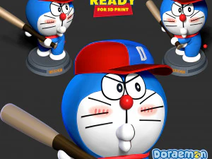 Doraemon - baseball player 3D Print Model