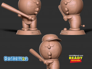 Doraemon - baseball player Modèles 3D en vedette