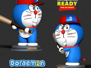 Doraemon - baseball player Modèles 3D en vedette