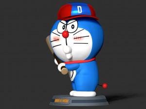 Doraemon - baseball player Modèles 3D en vedette