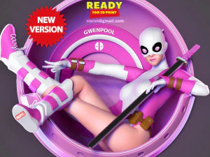 GwenPool 粉丝艺术新版本 3D 打印模型
