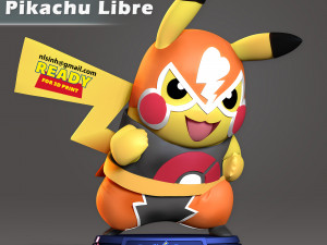 Pikachu Libre 3D Print Model