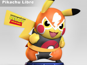 Pikachu Libre Modelo de impresión 3D