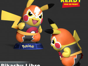 Pikachu Libre Modelo de impresión 3D