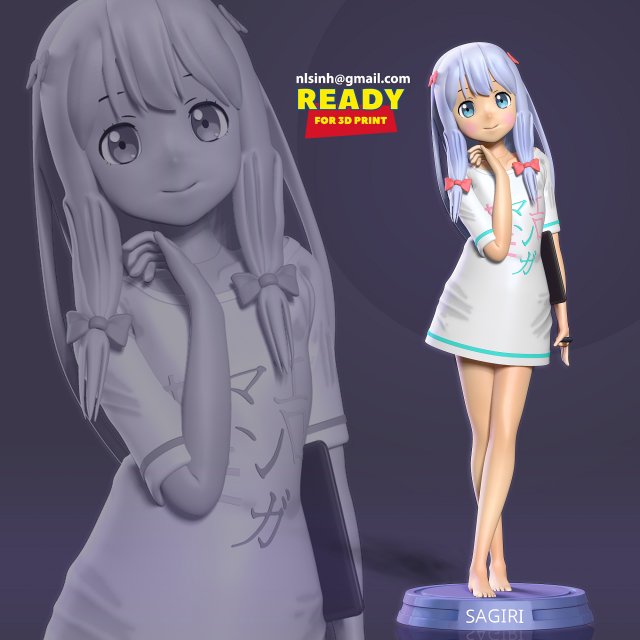 Sagiri Izumi 3D Принт Модель .c4d .max .obj .3ds .fbx .stl .blend 