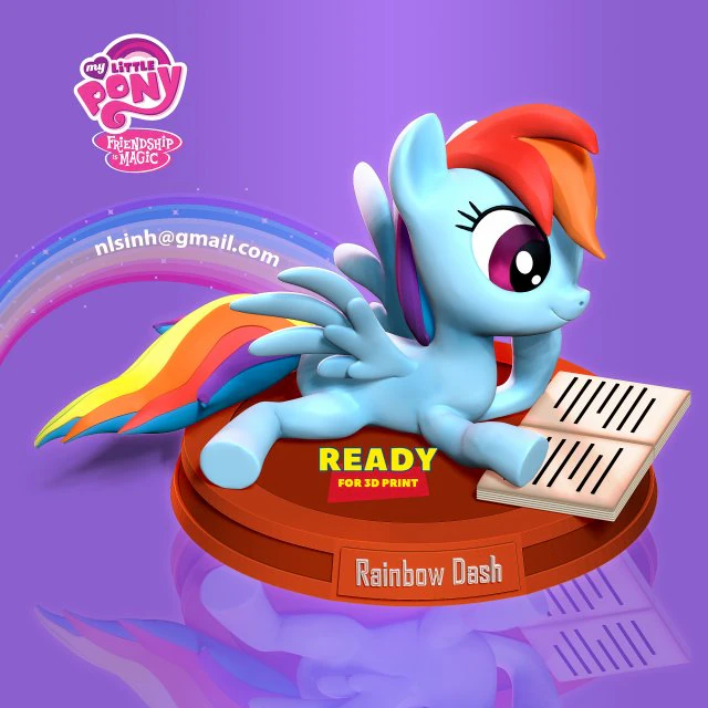 Rainbow Dash 3D Print Model .c4d .max .obj .3ds .fbx .stl .blend 