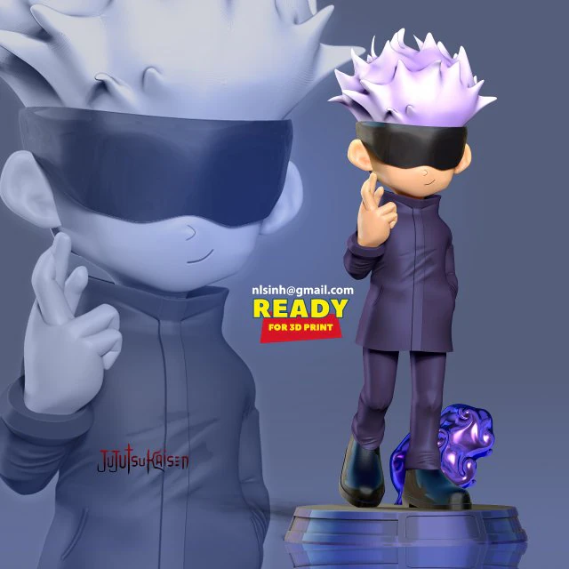 Satoru Gojo 3D Print Model .c4d .max .obj .3ds .fbx .stl .blend 