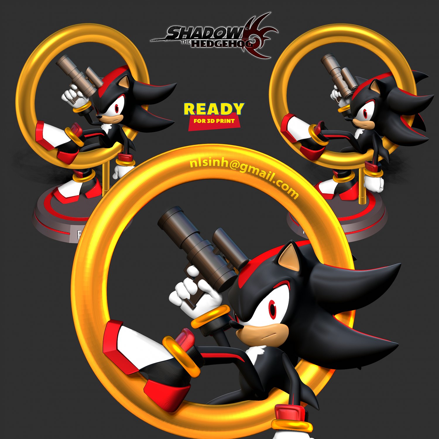 Shadow the Hedgehog Fan Art Print Anime Print Sonic Art 