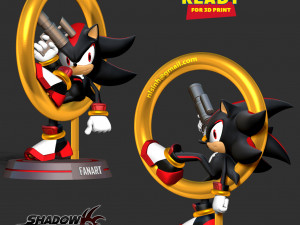 Shadow - Sonic the Hedgehog 2 Fanart 3D Druckmodell