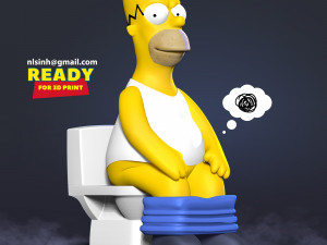 Homer with a relaxing moment 3D Print Model