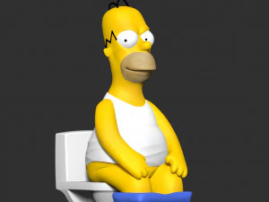 Homer with a relaxing moment 3D Print Model