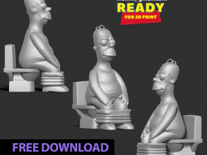 Homer with a relaxing moment 3D Print Model