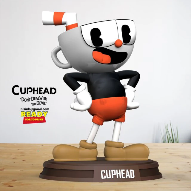 Cuphead Fanart 3D Print Model .c4d .max .obj .3ds .fbx .stl .blend 