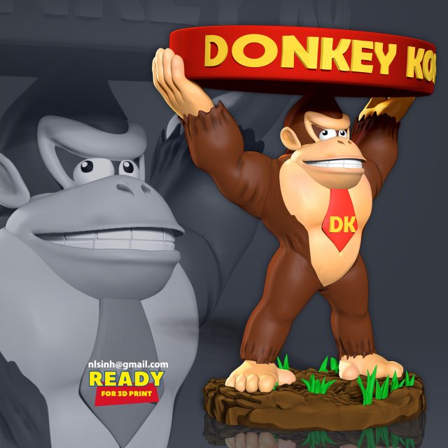 Ashtray Donkey Kong 3D Druckmodell .c4d .max .obj .3ds .fbx .stl .blend