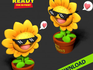 Sunflowers 3D Print Model