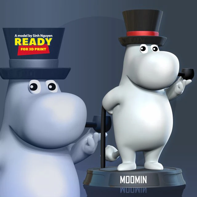 Moominpappa 3D Print Model .c4d .max .obj .3ds .fbx .stl .blend 