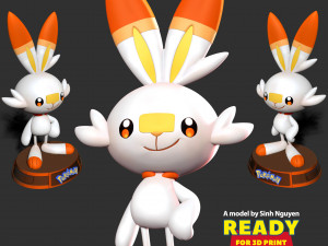Scorbunny - Pokemon Fanart Modelo de Impressão 3D