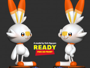 Scorbunny - Pokemon Fanart Modelo de Impressão 3D