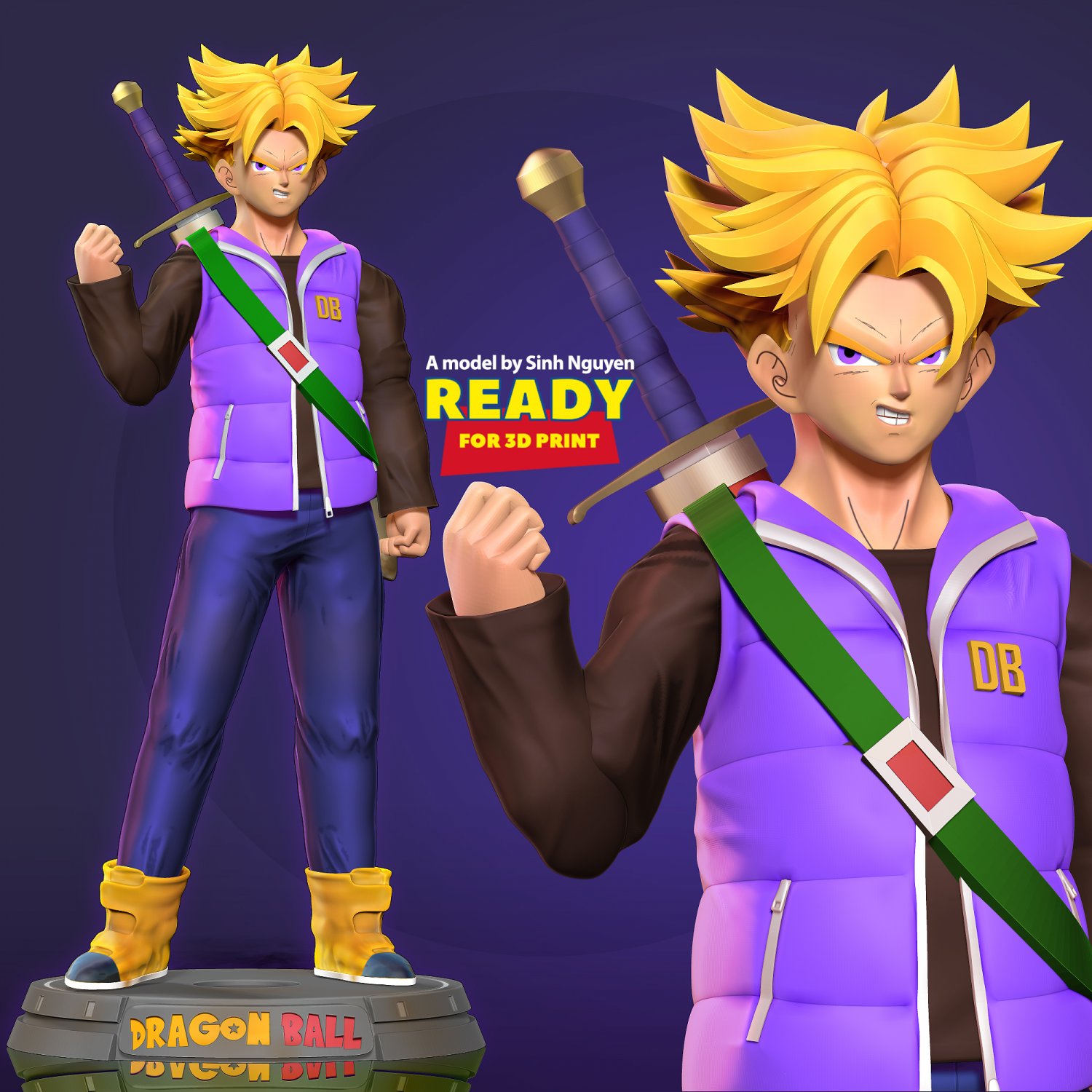 Future Trunks Saiyan Armor 3D Model | 3D Print Model