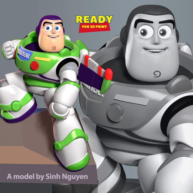 Buzz Lightyear Fanart 3D Print Model .c4d .max .obj .3ds .fbx .stl .blend 