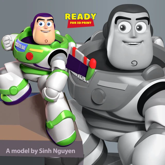 Buzz Lightyear Fanart 3D Print Model .c4d .max .obj .3ds .fbx .stl .blend 