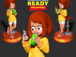 Kid Ochaco Uraraka 3D Baskı Modeli