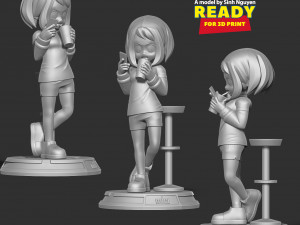 Kid Ochaco Uraraka 3D Baskı Modeli