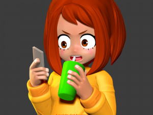 Kid Ochaco Uraraka 3D Baskı Modeli
