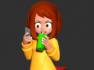 Kid Ochaco Uraraka 3D Baskı Modeli