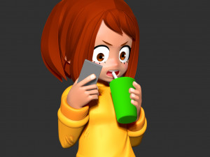 Kid Ochaco Uraraka 3D Baskı Modeli