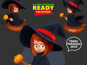 Witch chibi 3D प्रिंट मॉडल