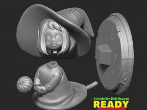 Witch chibi 3D प्रिंट मॉडल