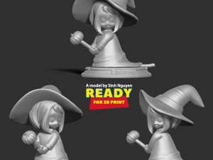 Witch chibi 3D प्रिंट मॉडल