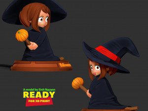 Witch chibi 3D प्रिंट मॉडल