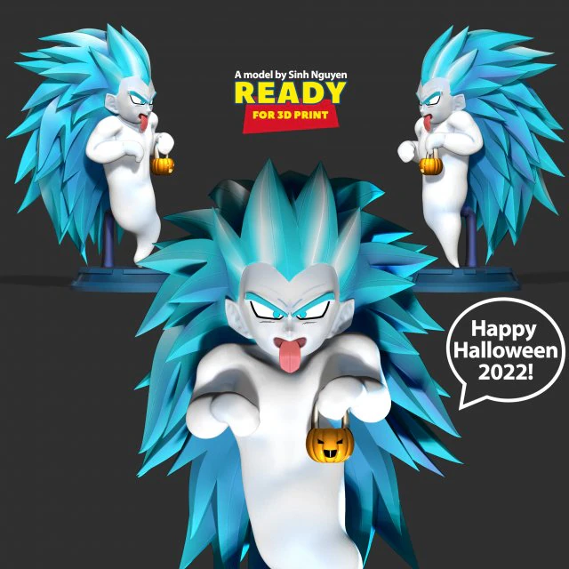 Gotenks fantasma SSJ3 con Halloween Modelo de impresión 3D .c4d .max .obj .3ds .fbx .stl .blend 