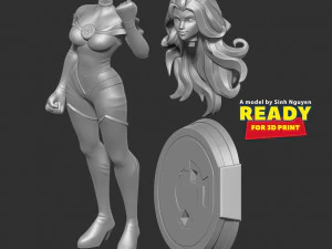 Superwoman Stylized 3D Print Model