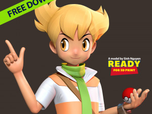 Barry - Pokemon Fanart 3D Print Model