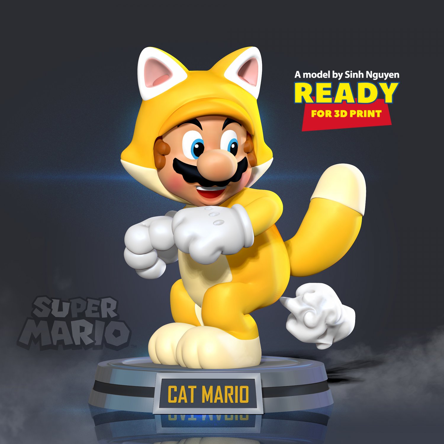 STL file Super Mario Bros Movie - Mario Cat 🎬・3D printable model
