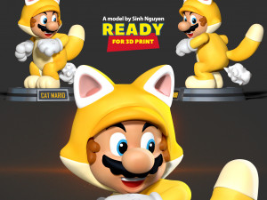 Cat Mario Model Cetak 3D