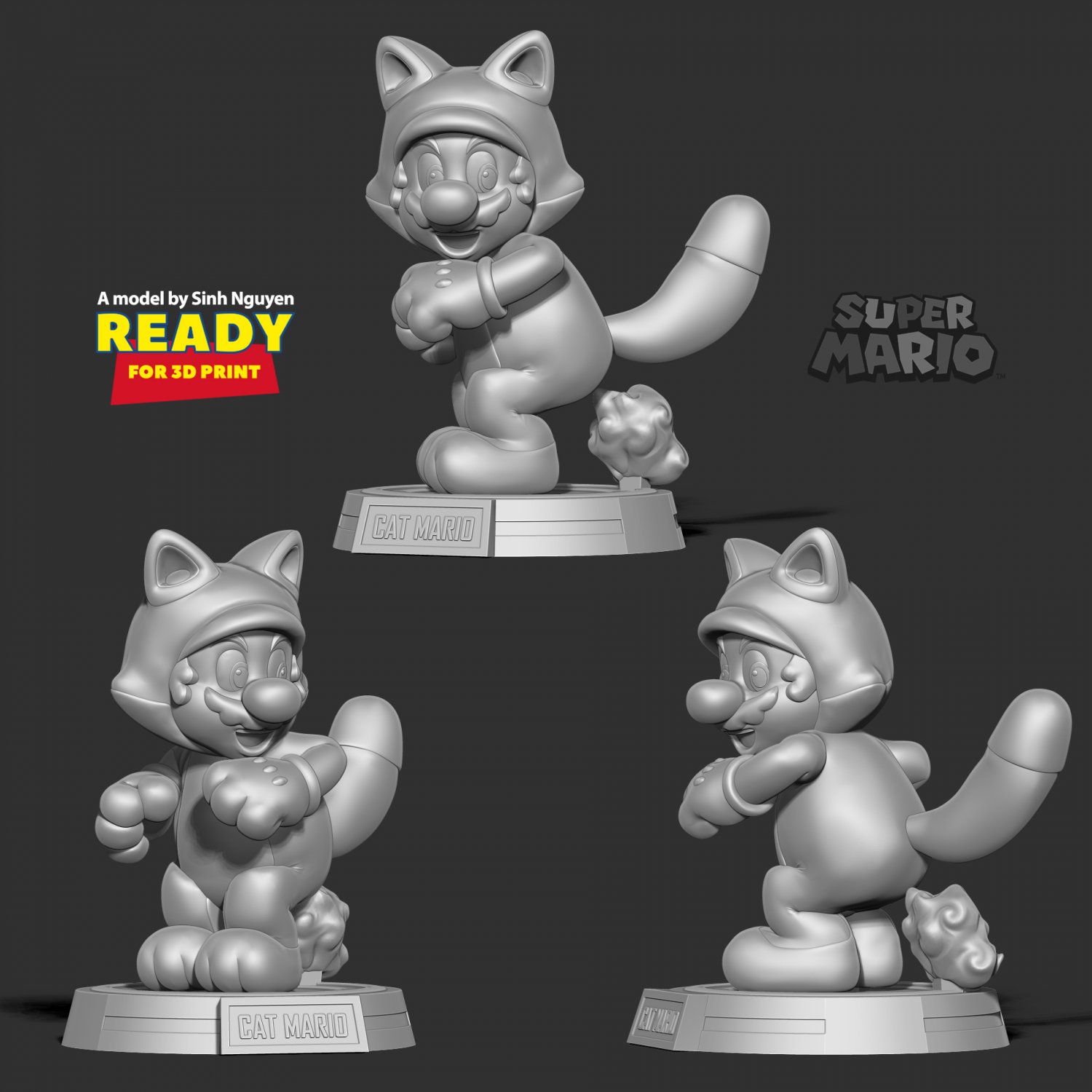 Cat Mario 3D Print Model