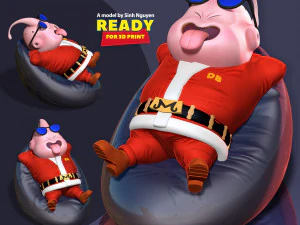 Papai Noel descansando Modelo de Impressão 3D