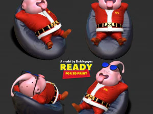 Santa Buu resting 3D Print Model