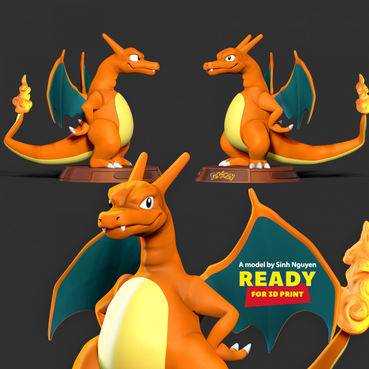 starter pokemon 5 gen voxel sprite 3D Print Model in Monsters & Creatures  3DExport